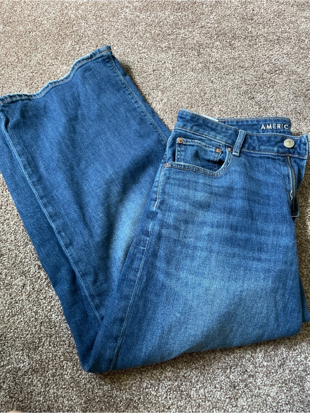American Eagle Outfitters womens Blue wide-Leg Jeans
